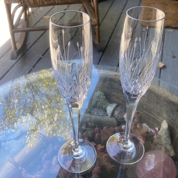 VIntage Noritake Moondust Pattern Champagne Goblets, set of 2 - Picture 3 of 5